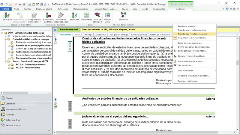 DATEV Control de Calidad